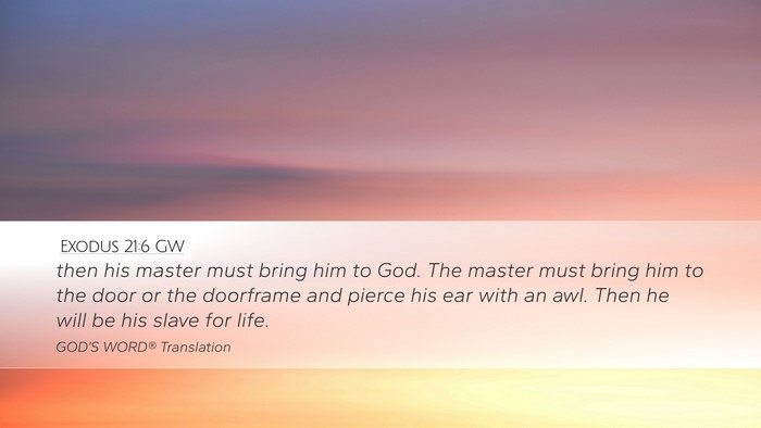Exodus 21:6 GW Bible Verse Image