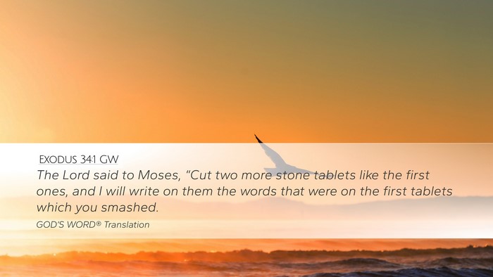 Exodus 34:1 GW Bible Verse Image