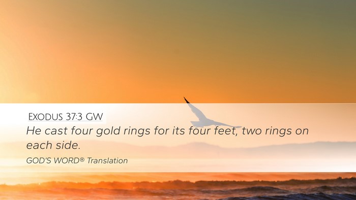 Exodus 37:3 GW Bible Verse Image