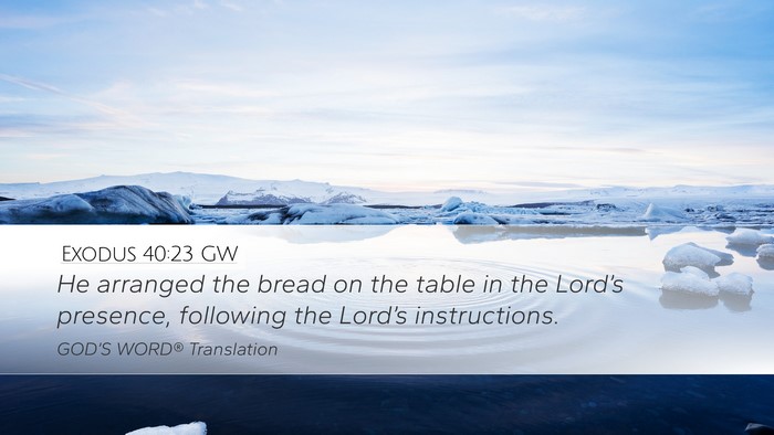 Exodus 40:23 GW Bible Verse Image