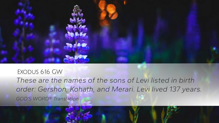 Exodus 6:16 GW Bible Verse Image