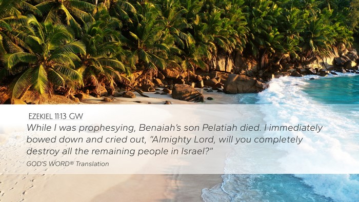 Ezekiel 11:13 GW Bible Verse Image