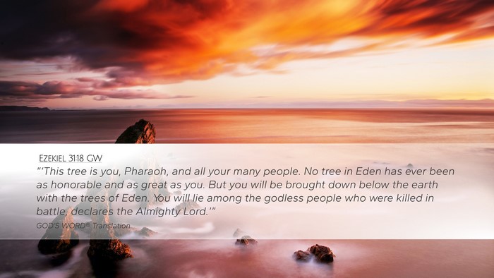 Ezekiel 31:18 GW Bible Verse Image