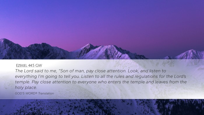 Ezekiel 44:5 GW Bible Verse Image