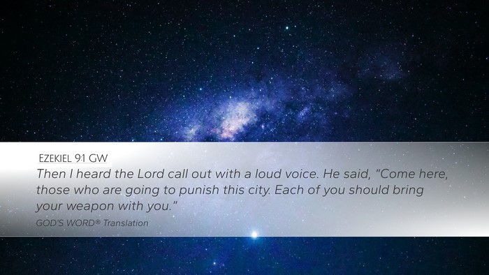 Ezekiel 9:1 GW Desktop Wallpaper - Then I heard the Lord call out with a loud voice. - Desktop Bible Verse Wallpaper