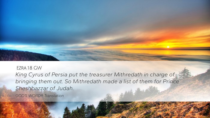Ezra 1:8 GW Bible Verse Image