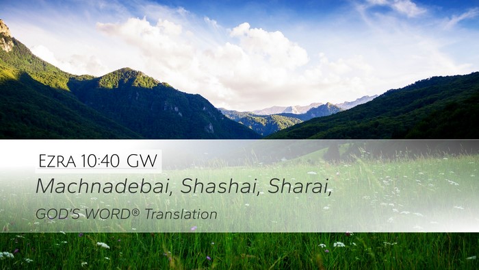 Ezra 10:40 GW Desktop Wallpaper - Machnadebai, Shashai, - Desktop Bible Verse Wallpaper