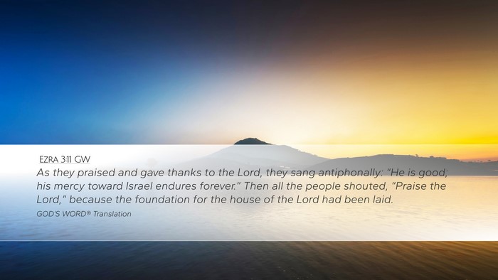 Ezra 3:11 GW Bible Verse Image