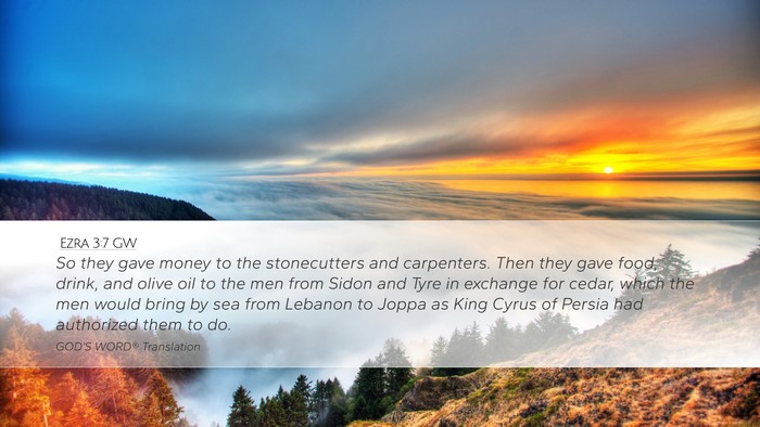 Ezra 3:7 GW Bible Verse Image