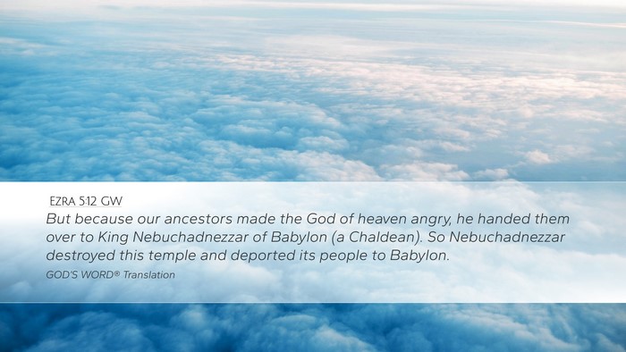 Ezra 5:12 GW Desktop Wallpaper - But because our ancestors made the God of heaven - Desktop Bible Verse Wallpaper