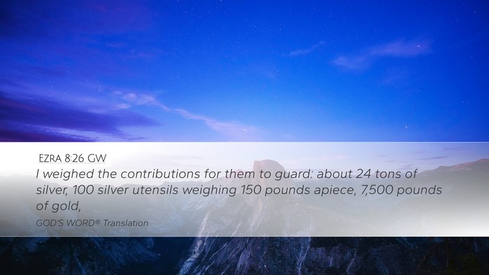 Ezra 8:26 GW Desktop Wallpaper - I weighed the contributions for them to guard: - Desktop Bible Verse Wallpaper