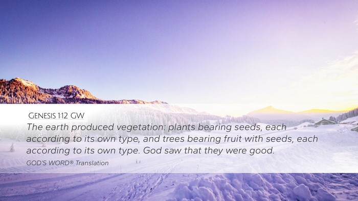 Genesis 1:12 GW Bible Verse Image