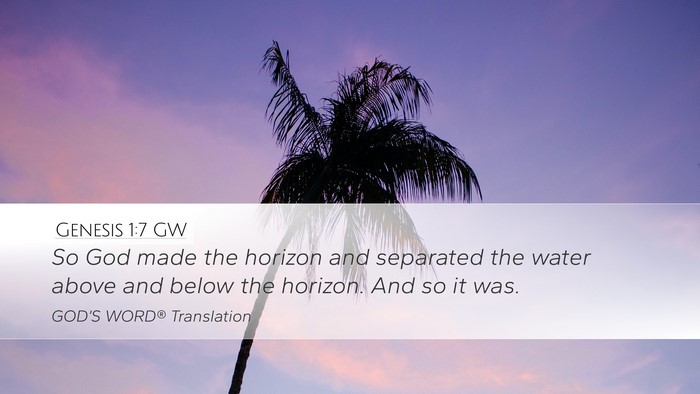 Genesis 1:7 GW Bible Verse Image