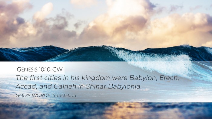 Genesis 10:10 GW Bible Verse Image