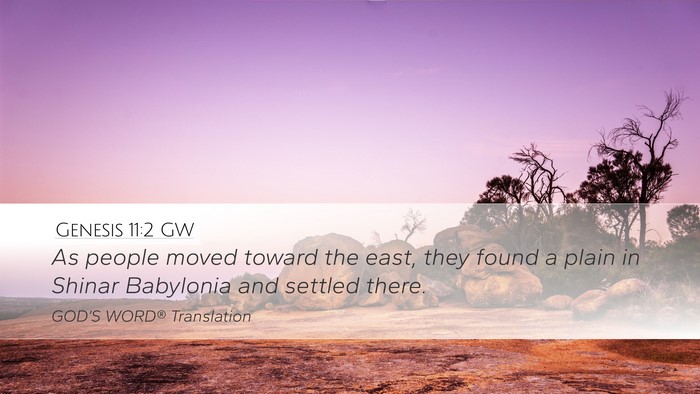 Genesis 11:2 GW Bible Verse Image