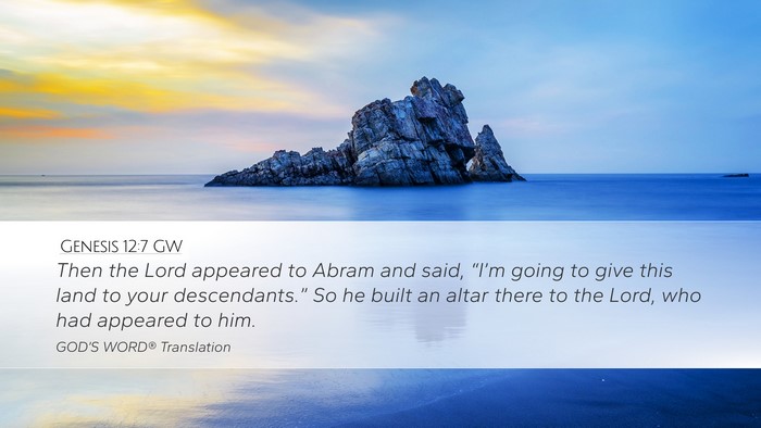 Genesis 12:7 GW Bible Verse Image