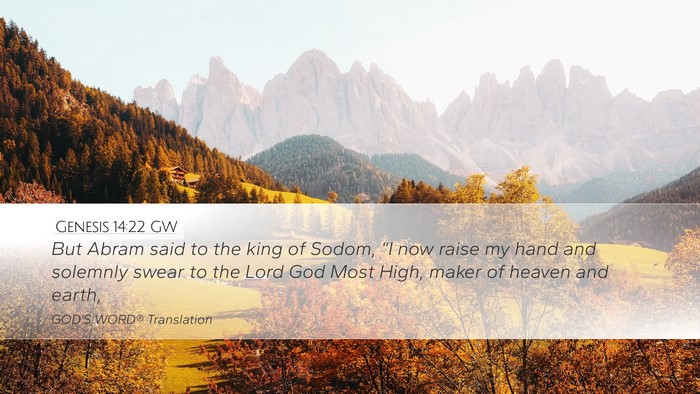 Genesis 14:22 GW Bible Verse Image
