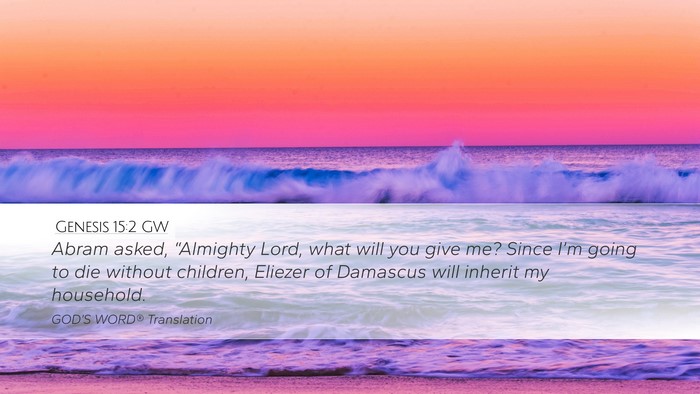 Genesis 15:2 GW Bible Verse Image