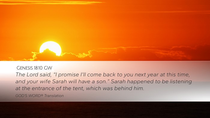 Genesis 18:10 GW Bible Verse Image
