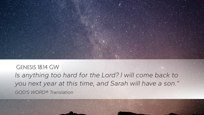 Genesis 18:14 GW Bible Verse Image