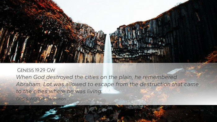 Genesis 19:29 GW Bible Verse Image