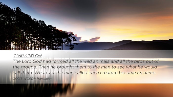 Genesis 2:19 GW Bible Verse Image