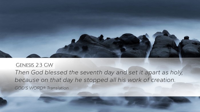 Genesis 2:3 GW Bible Verse Image