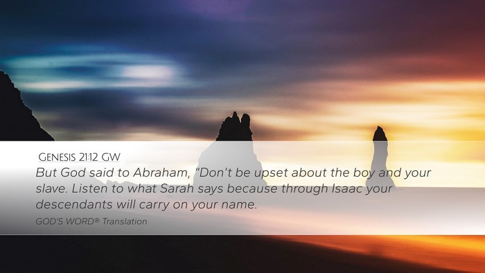 Genesis 21:12 GW Bible Verse Image