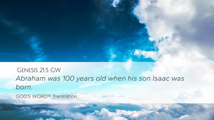 Genesis 21:5 GW Bible Verse Image