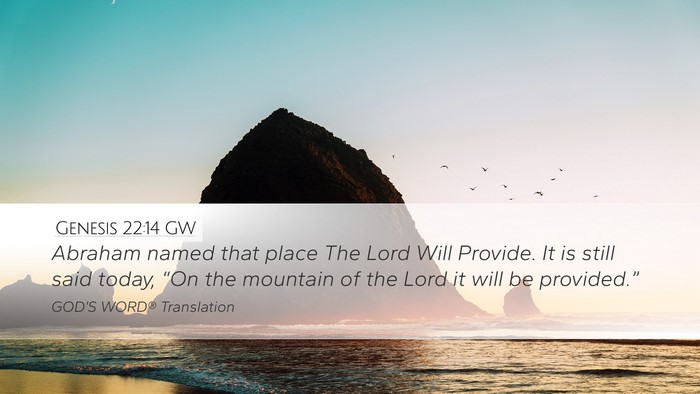 Genesis 22:14 GW Bible Verse Image