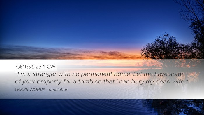 Genesis 23:4 GW Bible Verse Image
