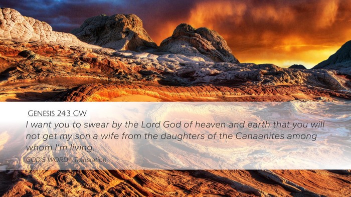 Genesis 24:3 GW Bible Verse Image