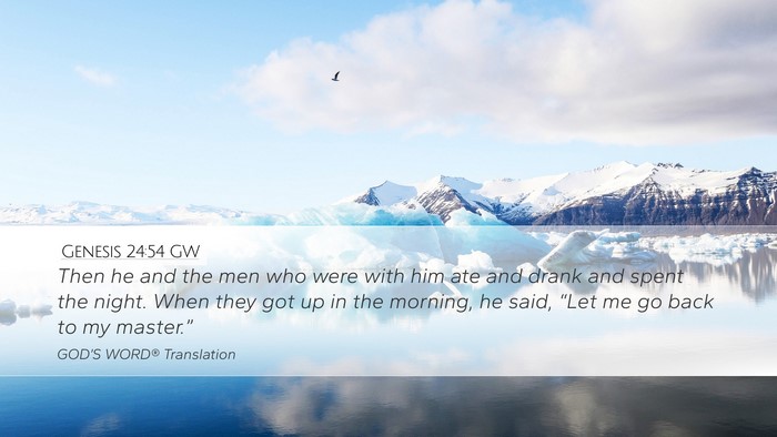 Genesis 24:54 GW Bible Verse Image