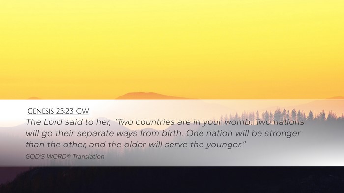 Genesis 25:23 GW Bible Verse Image