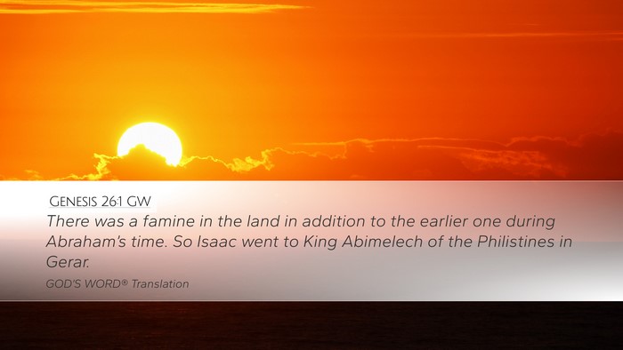 Genesis 26:1 GW Bible Verse Image