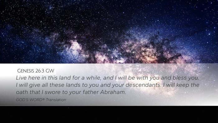 Genesis 26:3 GW Bible Verse Image