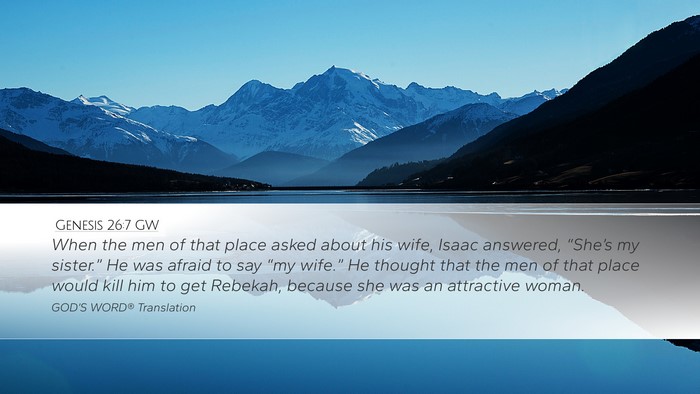 Genesis 26:7 GW Bible Verse Image