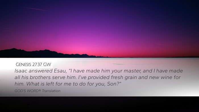 Genesis 27:37 GW Bible Verse Image
