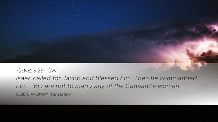 Genesis 28:1 GW Bible Verse Image