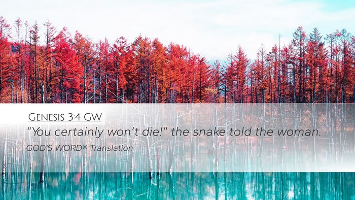 Genesis 3:4 GW Bible Verse Image