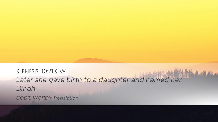 Genesis 30:21 GW Bible Verse Image