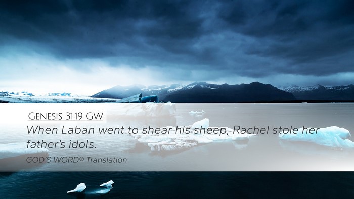 Genesis 31:19 GW Bible Verse Image