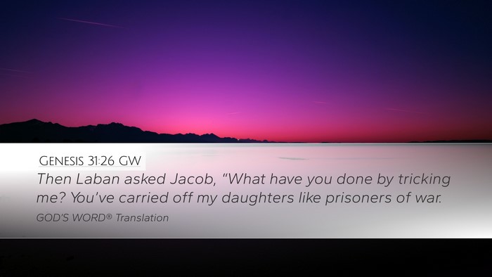 Genesis 31:26 GW Bible Verse Image