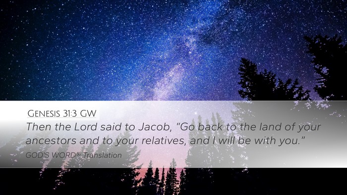 Genesis 31:3 GW Bible Verse Image