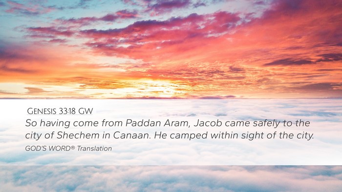 Genesis 33:18 GW Bible Verse Image