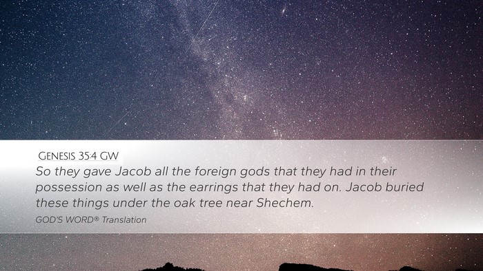 Genesis 35:4 GW Bible Verse Image