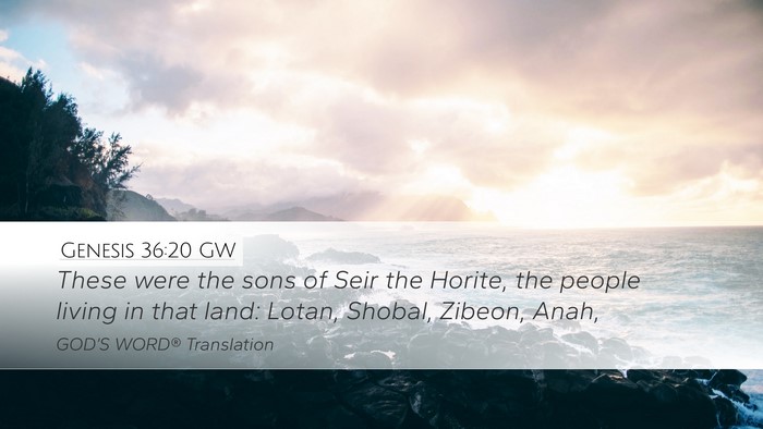 Genesis 36:20 GW Bible Verse Image