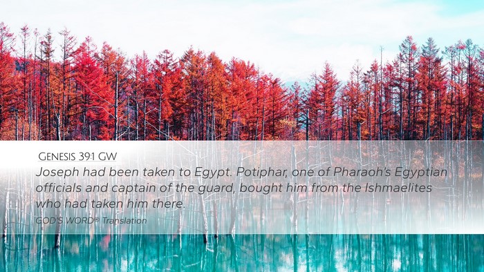 Genesis 39:1 GW Desktop Wallpaper - Joseph had been taken to Egypt. Potiphar, one of - Desktop Bible Verse Wallpaper
