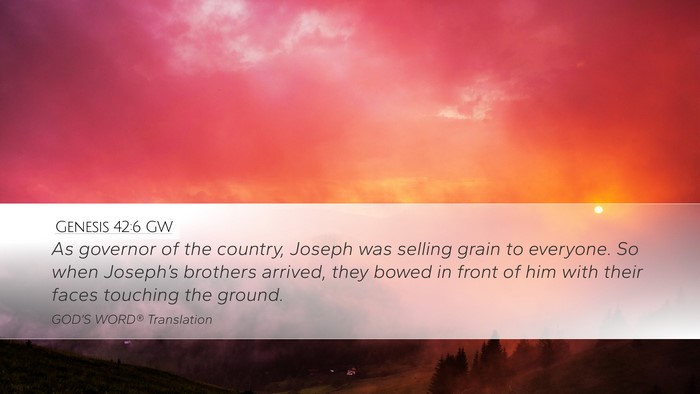 Genesis 42:6 GW Bible Verse Image