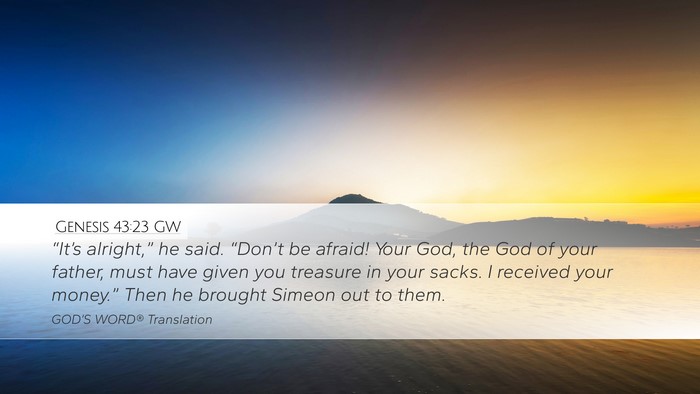 Genesis 43:23 GW Bible Verse Image